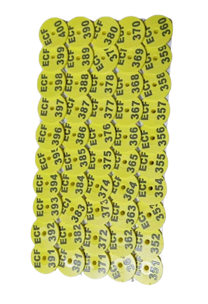 Customized Eartags. Green farm supplies